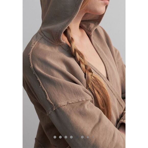 Anthropologie Saturday Sunday Faux Wrap Cinched Waist Sharon Hoodie - Picture 15 of 16